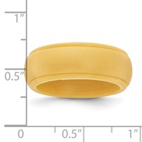 Silicone Gold Metallic 8mm Ridged Edge Band view 4