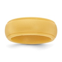 Silicone Gold Metallic 8mm Ridged Edge Band view 1