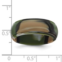 Silicone Green and Brown Camouflage 8mm Ridged Edge Band view 4