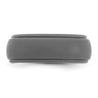 Silicone Dark Grey 8mm Ridged Edge Band view 3