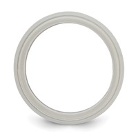 Silicone Grey 8mm Ridged Edge Band - Size 7 view 2