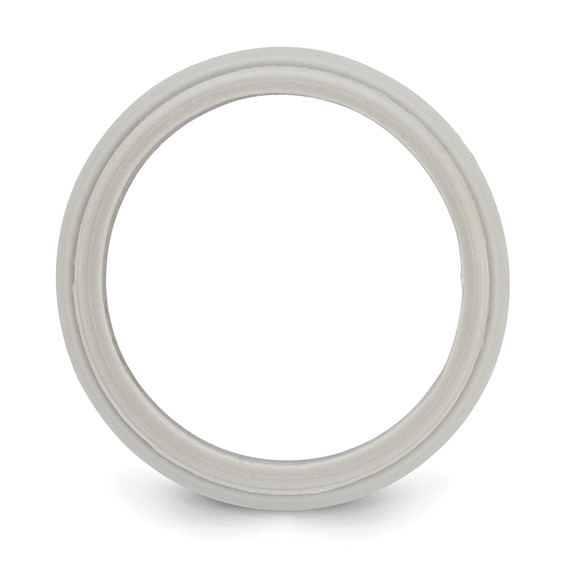 Silicone Grey 8mm Ridged Edge Band Size 10