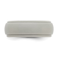 Silicone Grey 8mm Ridged Edge Band - Size 7 view 3