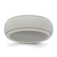 Silicone Grey 8mm Ridged Edge Band - Size 7 view 1