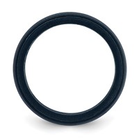 Silicone Navy Blue 8mm Ridged Edge Band, Size 14 view 2