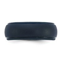 Silicone Navy Blue 8mm Ridged Edge Band, Size 14 view 3