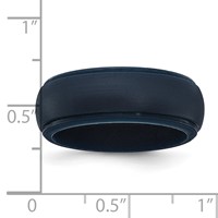 Silicone Navy Blue 8mm Ridged Edge Band, Size 14 view 4