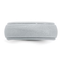Silicone Silver Metallic 8mm Ridged Edge Band view 3