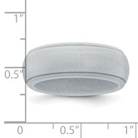 Silicone Silver Metallic 8mm Ridged Edge Band view 4