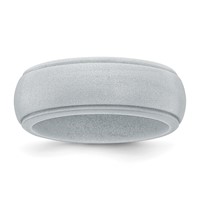 Silicone Silver Metallic 8mm Ridged Edge Band view 1