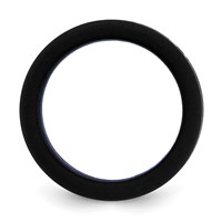 Silicone Black Band with Blue Line Center 7.5mm Flat view 2