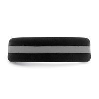 Silicone Black Band with Grey Line Center 7.5mm Flat view 3