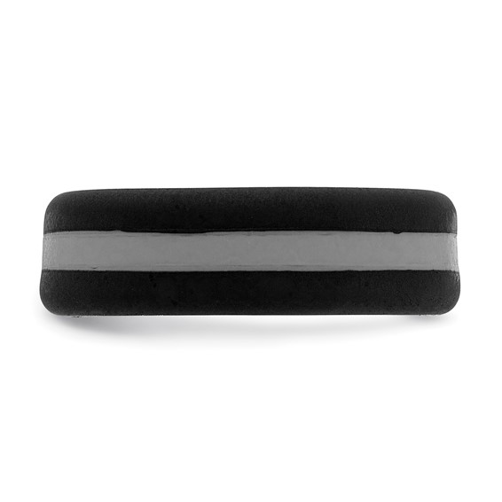 Silicone Black with Grey Line Center 7.5mm Flat Band Size 13