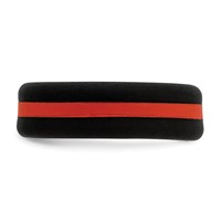 Silicone Black Band with Red Line Center 7.5mm Flat view 3