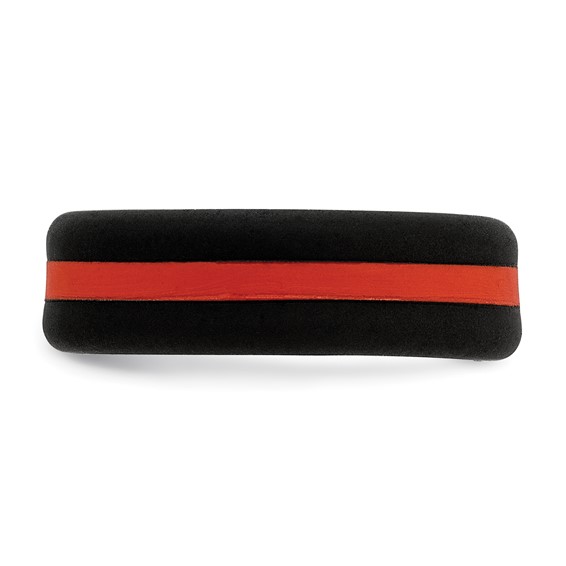 Silicone Black with Red Line Center 7.5mm Flat Band Size 10