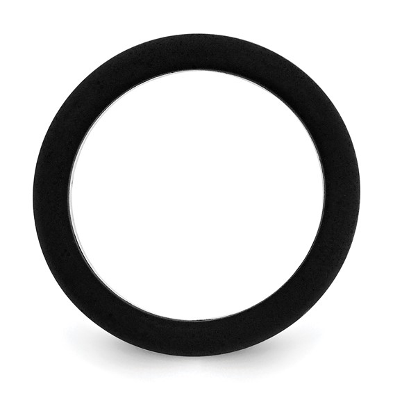 Silicone Black with White Line Center 7.5mm Flat Band Size 10