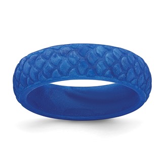Silicone Blue Mermaid Pattern 5.7mm Domed Band Size 5