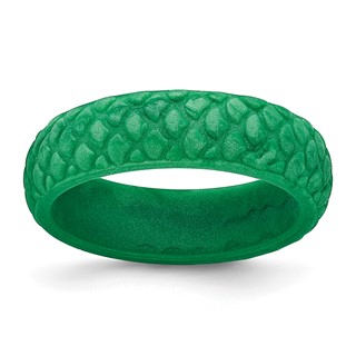 Silicone Green Mermaid Pattern 5.7mm Domed Band Size 5