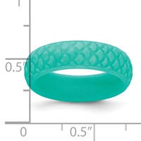 Silicone Sky Blue Mermaid Pattern 5.7mm Domed Band view 4
