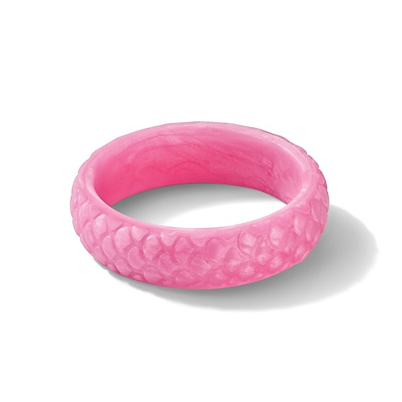 Silicone Pink Mermaid Pattern 5.7mm Domed Band Size 5