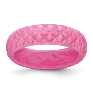 Silicone Pink Mermaid Pattern 5.7mm Domed Band Size 5