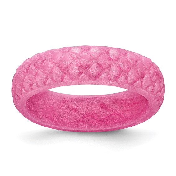 Silicone Pink Mermaid Pattern 5.7mm Domed Band Size 5