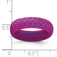 Silicone Purple Mermaid Pattern 5.7mm Domed Band view 4