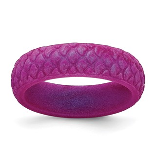 Silicone Purple Mermaid Pattern 5.7mm Domed Band Size 5