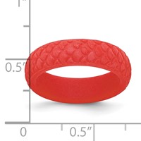 Silicone Red Mermaid Pattern 5.7mm Domed Band view 4