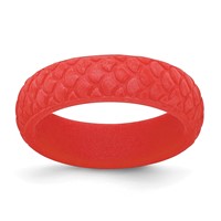 Silicone Red Mermaid Pattern 5.7mm Domed Band view 1