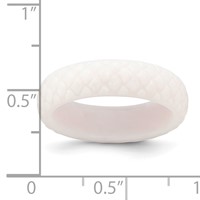 Silicone White Mermaid Pattern 5.7mm Domed Band view 4