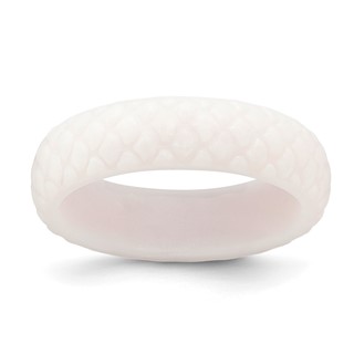 Silicone White Mermaid Pattern 5.7mm Domed Band Size 5