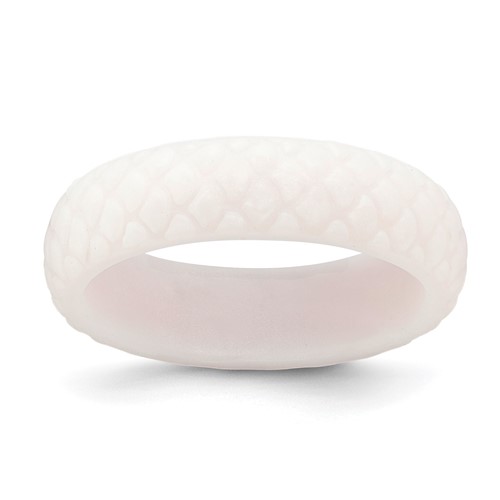 Silicone White Mermaid Pattern 5.7mm Domed Band, Size 10