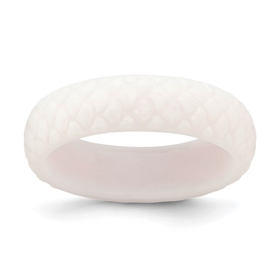 Silicone White Mermaid Pattern 5.7mm Domed Band Size 5