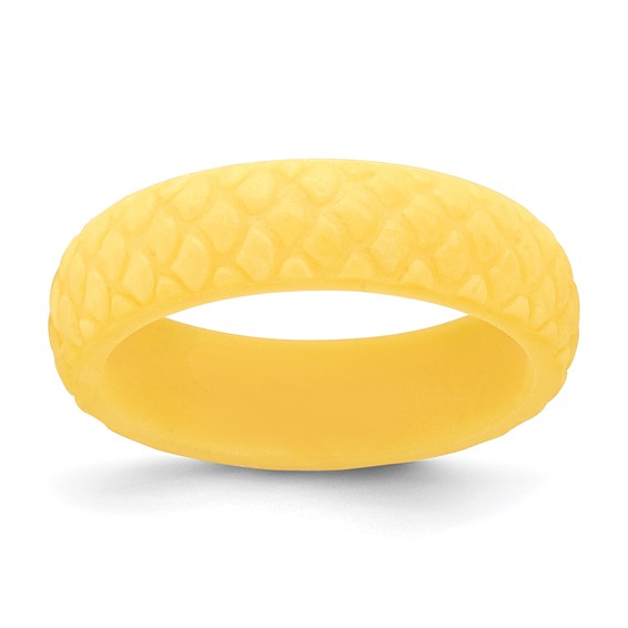 Silicone Yellow Mermaid Pattern 5.7mm Domed Band Size 5