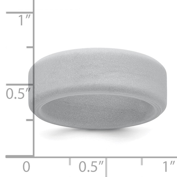 Silicone Silver Metallic 8mm Band