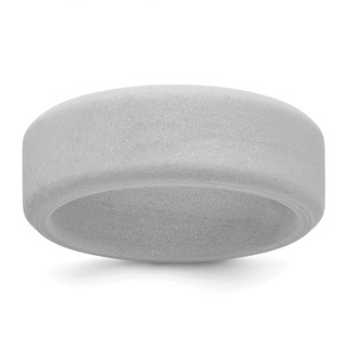 Silicone Silver Metallic 8mm Band