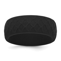 Silicone Black 8.70mm Fish Scale Pattern Band view 1