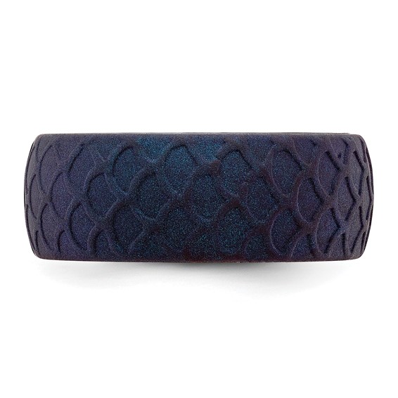 Silicone Dark Blue 8.70mm Fish Scale Pattern Band