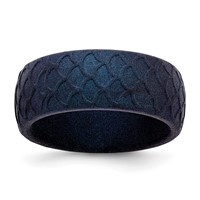 Silicone Dark Blue 8.70mm Fish Scale Pattern Band view 1
