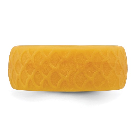 Silicone Metallic Gold 8.70mm Fish Scale Pattern Band