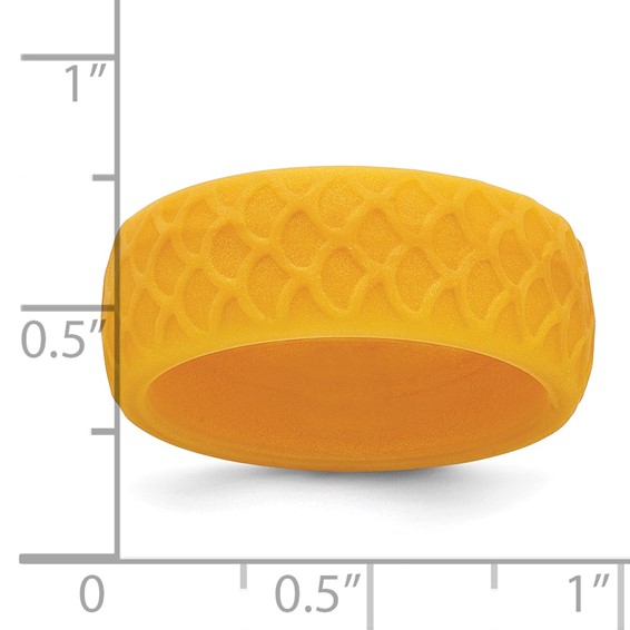 Silicone Metallic Gold 8.70mm Fish Scale Pattern Band