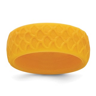 Silicone Metallic Gold 8.70mm Fish Scale Pattern Band