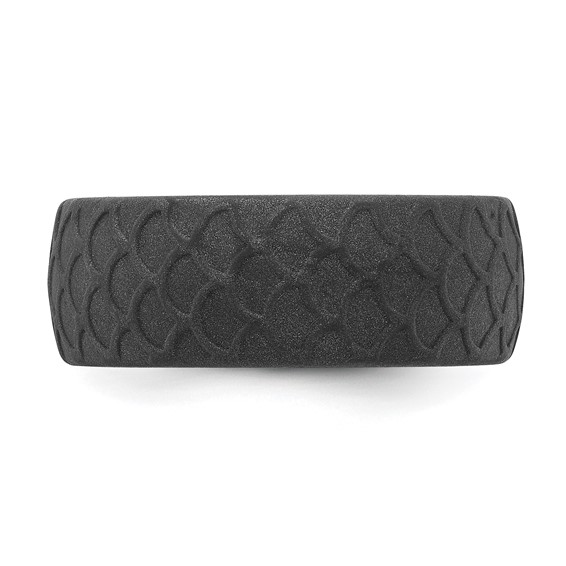 Silicone Dark Gray 8.70mm Fish Scale Pattern Band