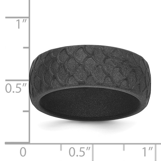 Silicone Dark Gray 8.70mm Fish Scale Pattern Band