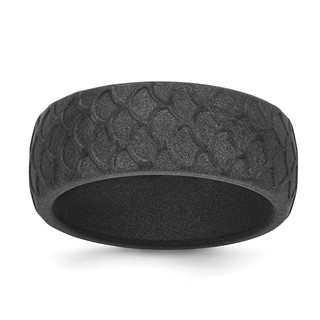 Silicone Dark Gray 8.70mm Fish Scale Pattern Band