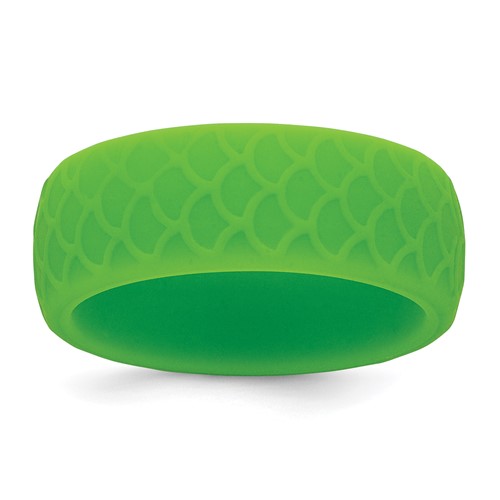 Silicone Light Green 8.70mm Fish Scale Pattern Band