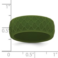 Silicone Olive Green 8.70mm Fish Scale Pattern Band view 4