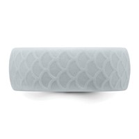 Silicone Metallic Silver 8.70mm Fish Scale Pattern Band view 3