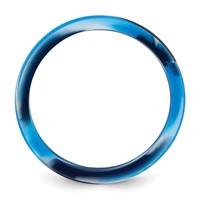 Silicone Blue White 8.70mm Flat Edge Band view 2